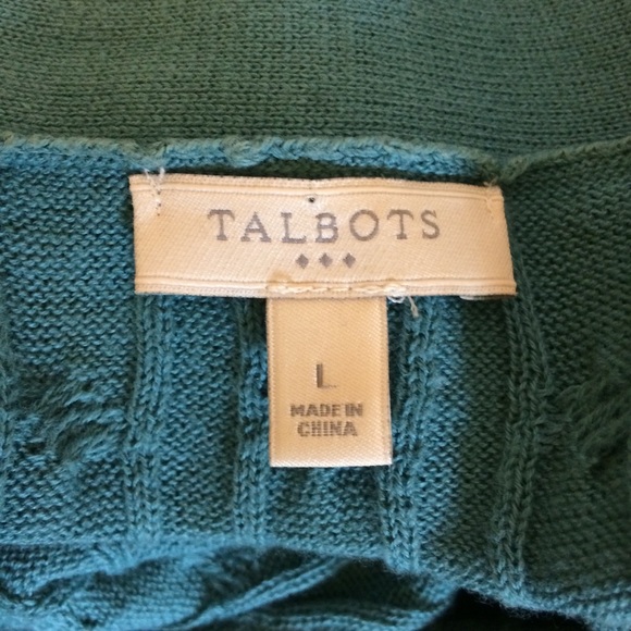 Talbots Teal Cardigan Teal Size L - Picture 4 of 4